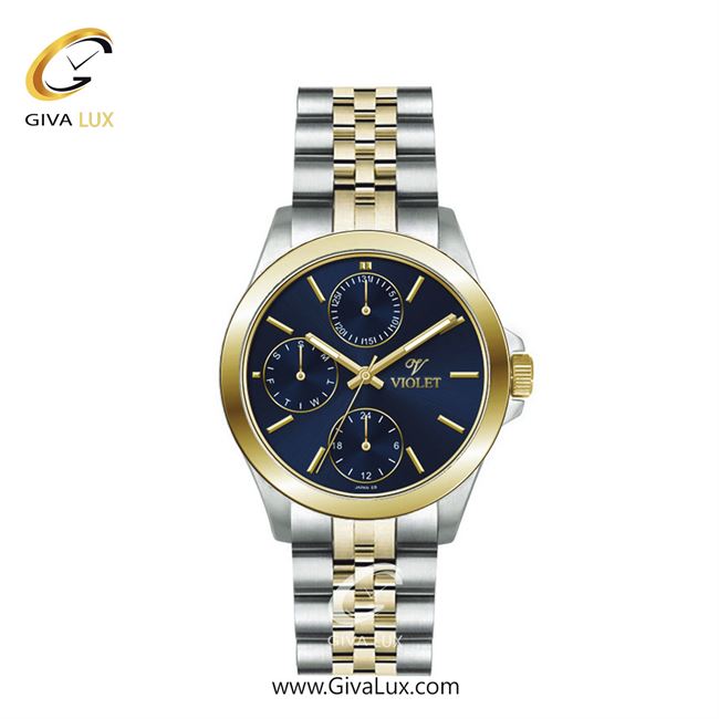 ساعت مچی اورجینال زنانه ویولت VIOLET سه موتوره فول تایم طلایی-نقره ای | نقره ای-طلایی| سرمه ای| کد رفرنس 0566/2